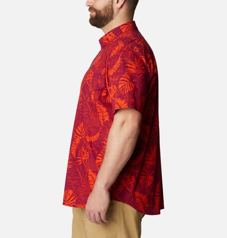 Men's Columbia Rapid Rivers Printed Short Sleeve Shirts Red | Plus Size CA-P68LC